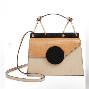 Danse Lente phoebe bis crocodile leather crossbody bag color block small size